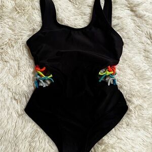 art class Black One Piece with Colorful Side Accents